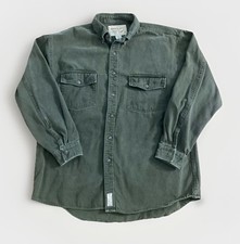 Camisa masculina Abercrombie Originals grande verde botão para baixo lona de algodão comprar usado  Enviando para Brazil