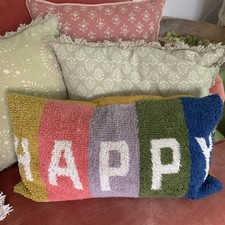 Happy oblong cushion for sale  HERNE BAY
