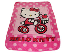 Manta Hello Kitty Rosa Triciclo Manzana Lunares Vellón Grande De Colección DEFECTO RARA segunda mano  Embacar hacia Argentina