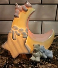 Moon Lamp For Baby's Room. Russ 6" Tall Teddy Bears Hanging On Moon Corded Works comprar usado  Enviando para Brazil