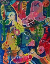 Original naive acrylic for sale  LONDON