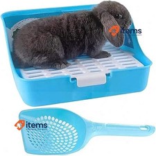 Usado, Caixa de areia para gaiola de coelho PINVNBY pequenos animais vaso sanitário de canto comprar usado  Enviando para Brazil