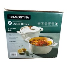 Tramontina - 2 peças conjunto de forno holandês (4 qt e 6 qt) - ferro fundido esmaltado comprar usado  Enviando para Brazil