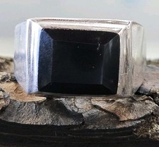 Anel masculino Onix tamanho 11,5 mexicano. Prata 925. (Onix 13,8 mm X 11,3 mm), 16,1 Gms. comprar usado  Enviando para Brazil