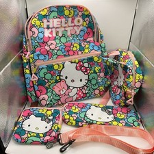 Mochila Hello Kitty para área externa 4 peças, estojo para lápis, bolsa escolar de ombro, conjunto de carteira comprar usado  Enviando para Brazil