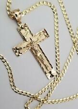 Pingente crucifixo cruz Jesus INRI ouro amarelo sólido 14K religião corte diamante comprar usado  Enviando para Brazil