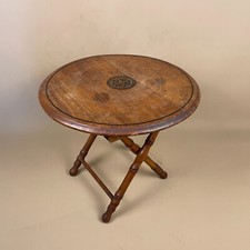 Mesa de apoio vintage de madeira para plantas pernas finas dobráveis círculo redondo tampo madeira marrom comprar usado  Enviando para Brazil