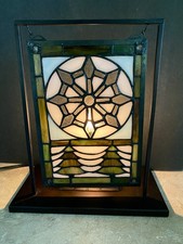 Abajur de vitral estilo Meyda Tiffany floco de neve/pinheiros inverno rústico, usado comprar usado  Enviando para Brazil
