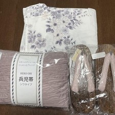 Conjunto Yukata Quimono Adulto de Algodão Floral Rosa Opaco com Obi e Tamancos, Usado comprar usado  Enviando para Brazil