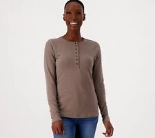 Camiseta Henley de malha menina com curvas mocha GG nova comprar usado  Enviando para Brazil