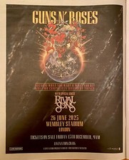 Guns N Roses Tour Date Advert LDN 2025 Newspaper Ad Poster Full Page 14x11” comprar usado  Enviando para Brazil