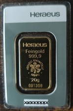 Goldbarren 20g gramm gebraucht kaufen  Dortmund