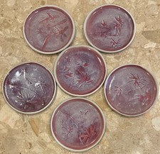 Usado, 6 pratos redondos de cerâmica estúdio arte grés riser/bolo assinado 9"" comprar usado  Enviando para Brazil