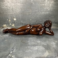Escultura antiga de madeira – Mulher nua deitada – China “Mulher médica”, curiosidade comprar usado  Enviando para Brazil