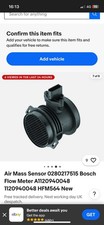 Air mass sensor for sale  KIDDERMINSTER
