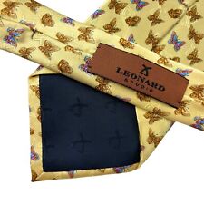 Gravata masculina Leonard Studio borboletas cetim amarelo seda 3 5/8" (L) x 57" (L) excelente estado usado comprar usado  Enviando para Brazil