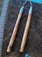Série Limitada Bambu Nunchuck Madeira Nunchaku Treinamento de Prática Display Fluxo Prop comprar usado  Enviando para Brazil