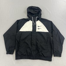 Jaqueta Nike Swoosh Windbreaker Masculina Média Preta Branca Cinza Com Capuz Logotipo Zíper Completo, usado comprar usado  Enviando para Brazil