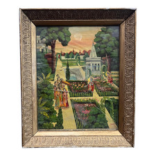 Antiguo dios hindú indio antiguo vintage Ram Sita litografía. Marco de madera con impresión de papel segunda mano  Embacar hacia Mexico