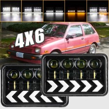 Usado, Para Geo Metro 1989-97 Par 4x6" Faróis de LED Hi/Lo Arrow DRL Lâmpada de seta comprar usado  Enviando para Brazil
