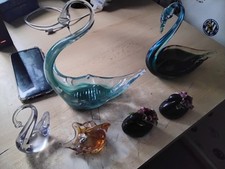 Assorted glass swans for sale  SHEFFIELD