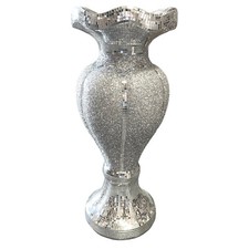 Silver sparkly vase for sale  HAYES