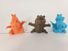 Juego de 3 marionetas de dedo de pasta de dientes vintage Crest Rhino, Bear and Hippo Japón segunda mano  Embacar hacia Argentina