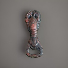 Antigo abridor de garrafa de lagosta de ferro fundido bar homem caverna vermelho pescador rústico costa leste, usado comprar usado  Enviando para Brazil