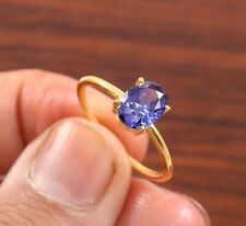 Anel de safira azul do Ceilão genuíno anel de pedra preciosa oval presente para seu anel de casamento comprar usado  Enviando para Brazil