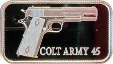 Pistola Mad Mules Colt Army 45 2024 1 oz barra de arte de plata .999 - Hecha en 200 segunda mano  Embacar hacia Argentina