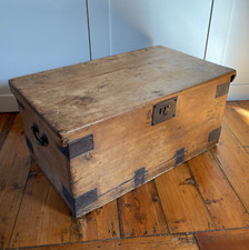 Antique wooden chest for sale  FAREHAM