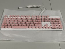 Usado, Teclado para jogos Surmen V300 rosa branco iluminação punk versão retrô com fio comprar usado  Enviando para Brazil