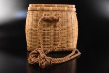 F4901: CAIXA DE CERIMÔNIA DE CHÁ JAPONESA DE MADEIRA BAMBU VIME/AJIRO Chabako comprar usado  Enviando para Brazil