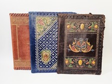 Lot of 3 Vintage Tooled Leather Journal Covers Ornate Embossed Handcrafted Italy, usado comprar usado  Enviando para Brazil
