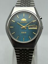Relógio masculino vintage Orient 3 estrelas cristal automático dia/data 21 joias feito no Japão comprar usado  Enviando para Brazil