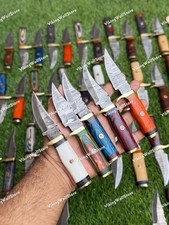 Lote de 20 CUCHILLOS DE CAZA DESOLLADORES DE ACERO DAMASCO HECHOS A MANO 6" inc Camping Caza segunda mano  Embacar hacia Mexico