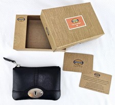 FOSSIL Marlow Key Hole Zip Coin Carteira de Couro Preto com Caixa, Etiquetas comprar usado  Enviando para Brazil