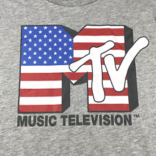 Usado, Camiseta/masculina MTV bandeira dos EUA (XL) cinza licenciada mistura de algodão música televisão em excelente estado usado comprar usado  Enviando para Brazil