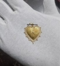 Pingente de berloque de diamante prata coração designer, pingente feito à mão joia, presente, usado comprar usado  Enviando para Brazil