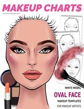 Usado, Makeup Charts -Makeup Templates for Makeup Artists: White Model - OVAL face ... comprar usado  Enviando para Brazil