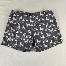 SHORTS DE GINÁSTICA FEMININO IOGA IAB MFG tamanho 6 pequeno cinza branco rosa unicórnio DESIGN comprar usado  Enviando para Brazil