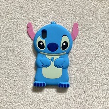 Capa telefone silicone em forma de ponto para iPhone XR azul com orelhas rosa comprar usado  Enviando para Brazil