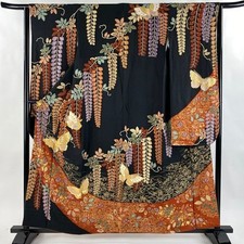 Kimono feminino japonês furisode seda glicínia borboleta folha de ouro preto 158cm comprar usado Kimono feminino japonês furisode seda glicínia borboleta folha de ouro preto 158cm comprar usado  Enviando para Brazil