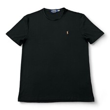 Camiseta Polo Ralph Lauren Masculina Personalizada Slim Fit Algodão Pima em Branco/Preto comprar usado  Enviando para Brazil