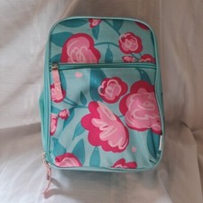 Lancheira compartimento único isolada azul claro Crckt com flores rosa 8" X 10" comprar usado  Enviando para Brazil