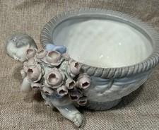 Usado, Antigo plantador de cesta de querubim de porcelana Amphora C. 1920 comprar usado  Enviando para Brazil