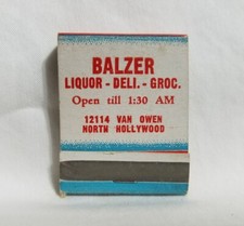 Vintage matchbook balzer for sale  Spindale