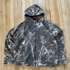 Moletom com capuz camuflado vintage Old Mill zíper completo masculino L Y2K desbotado desgastado folgado comprar usado  Enviando para Brazil