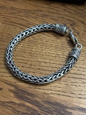 Pulseira de prata esterlina 925 Bali Wheat Link 30,4 gramas, pulso pequeno 7” comprar usado  Enviando para Brazil