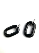 Kolczyki wiszące geometryczne srebro z obsydianem na sprzedaż Kolczyki wiszące geometryczne srebro z obsydianem na sprzedaż  PL
